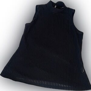 Women Mock Neck Top Black XL